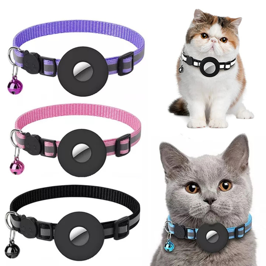 Reflective Waterproof AirTag Pet Collar – Adjustable Dog/Cat Safety Tracker Holder – Free AU Shipping